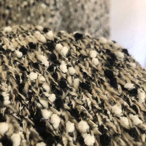 Moon River black tan white Metallic turtleneck Sweater size small - Picture 5 of 9